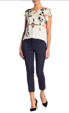 Amanda & Chelsea Seam Front Ponte Contemporary Trousers Navy Size 14
